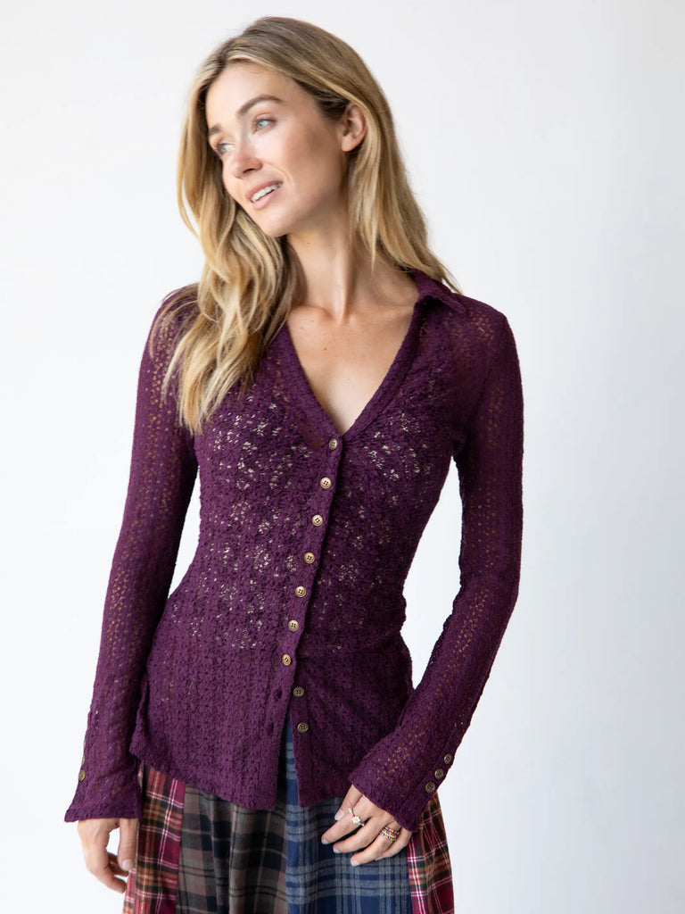 Carina Lace Top - Eggplant-view 3