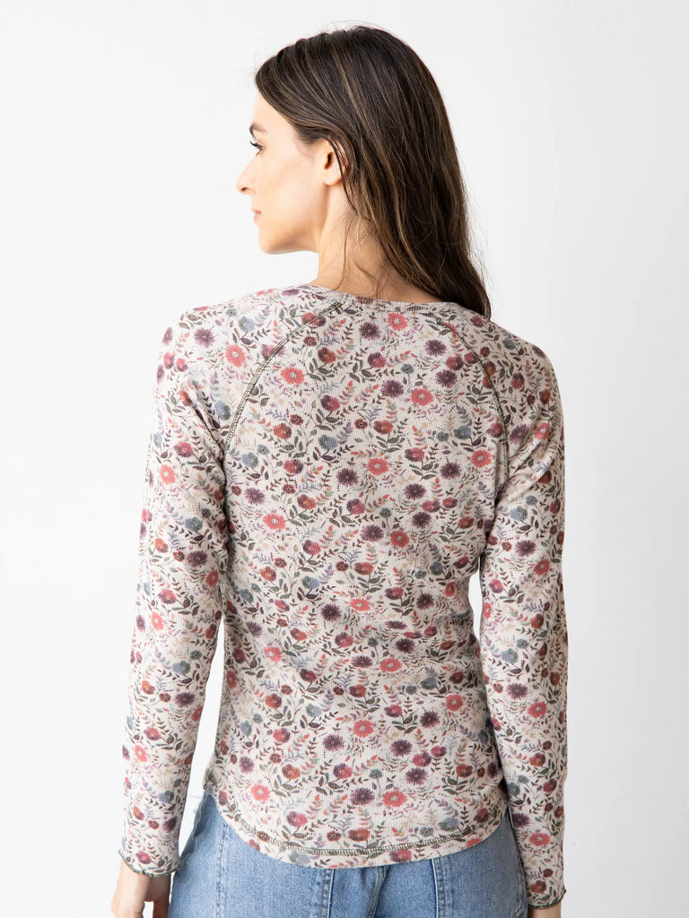 Super Soft Thermal Top - Grey Wildflower-view 4
