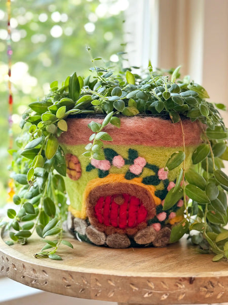 felt planter pots Hand Felted Wool Planter