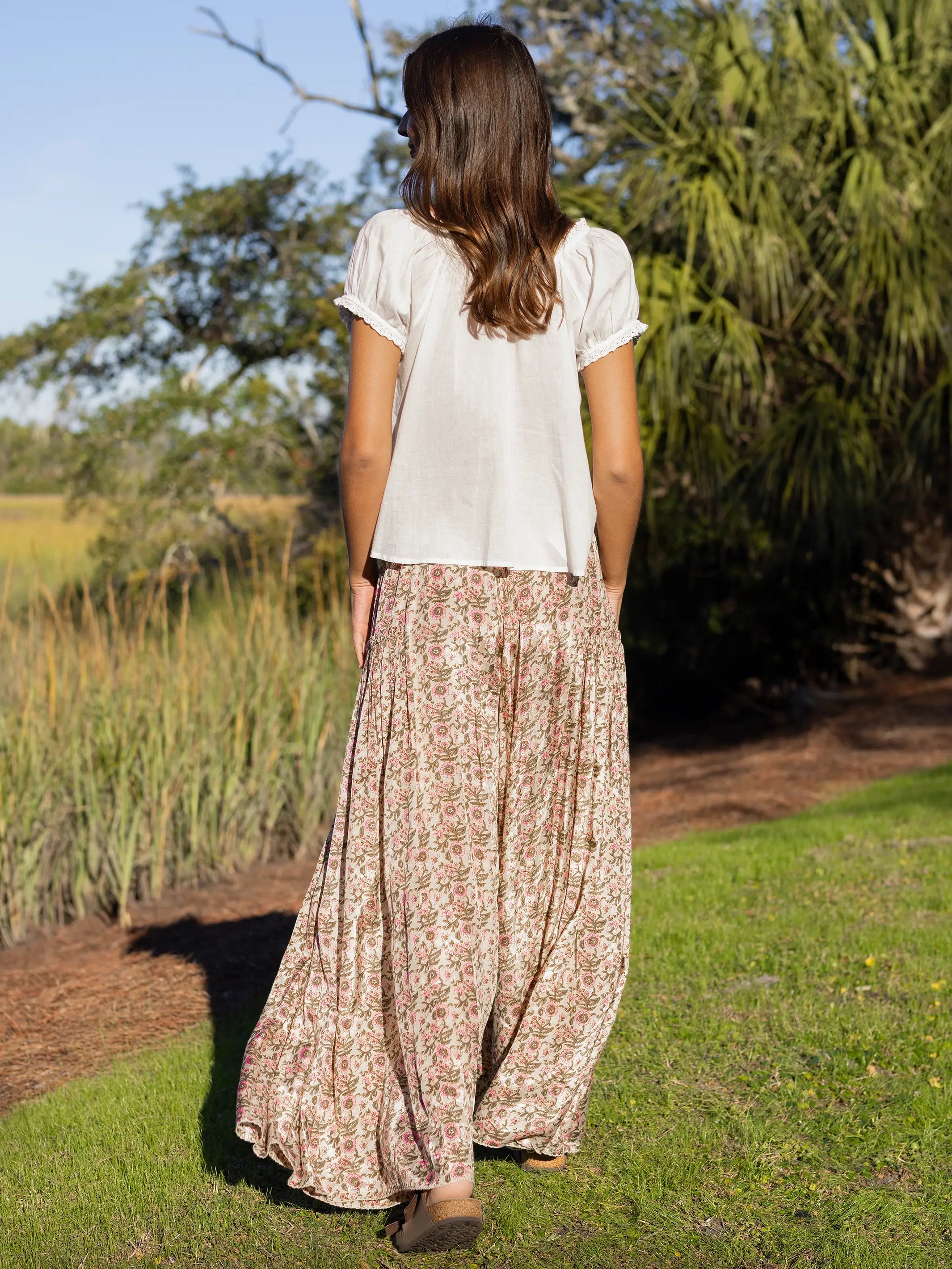 Margaux Wide Leg Pants - Cream Vine Floral – Natural Life