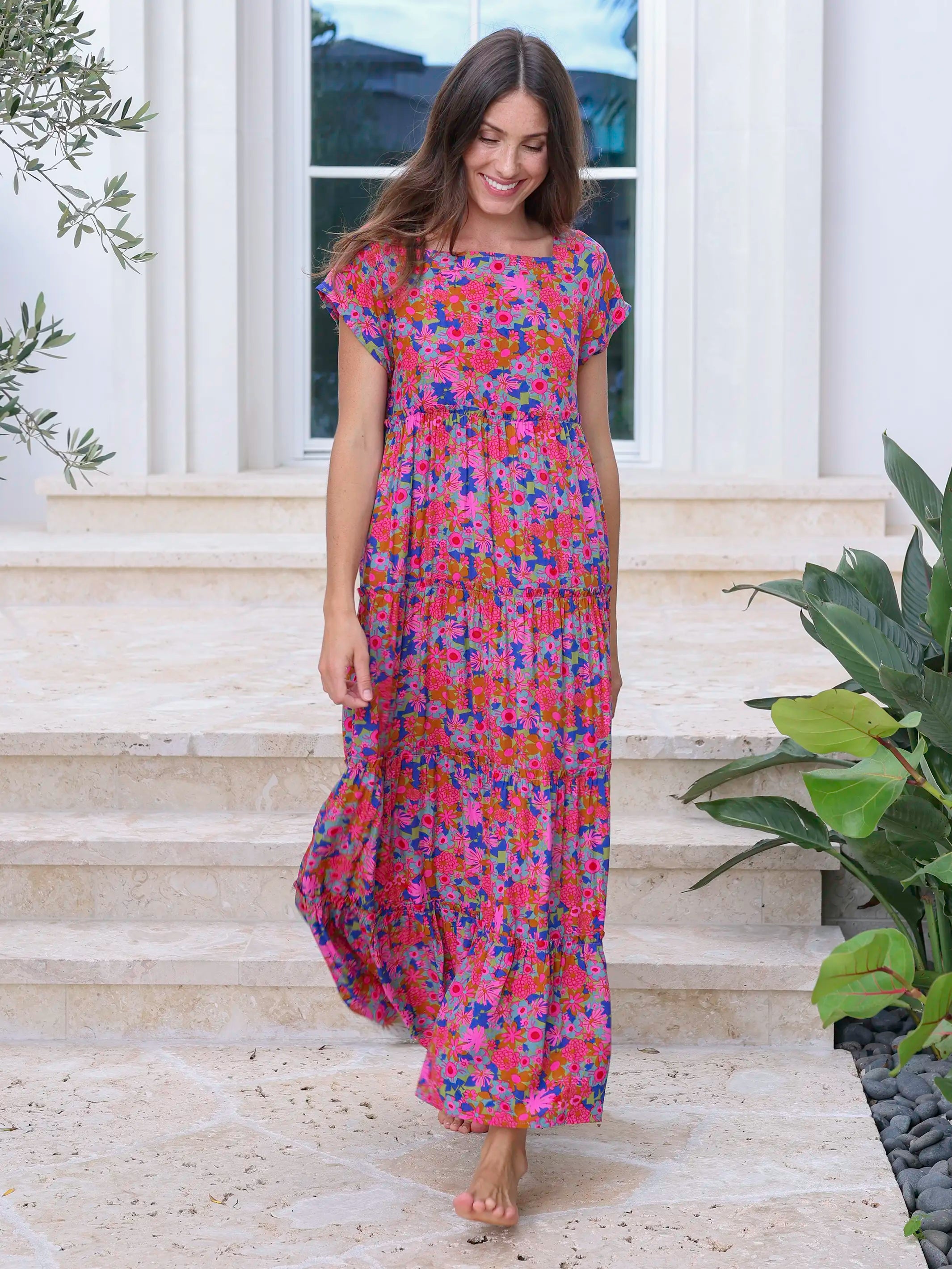 Berkley Maxi Dress - Rust Orchid Pink – Natural Life