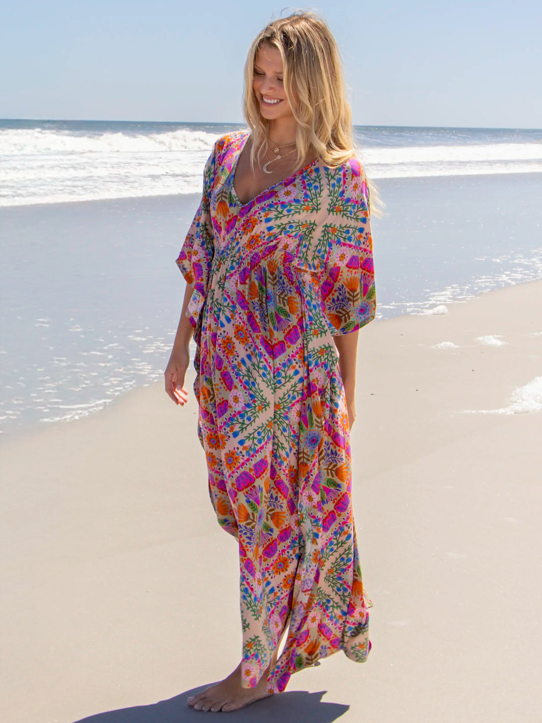 beach kaftan dresses Chiffon dress for women Neck Beach Kaftan is back as the perfect Yucatán Long Caftan