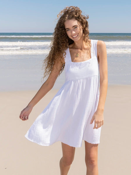 white gauze beach dress Wrap Dress Gauze - Button Front