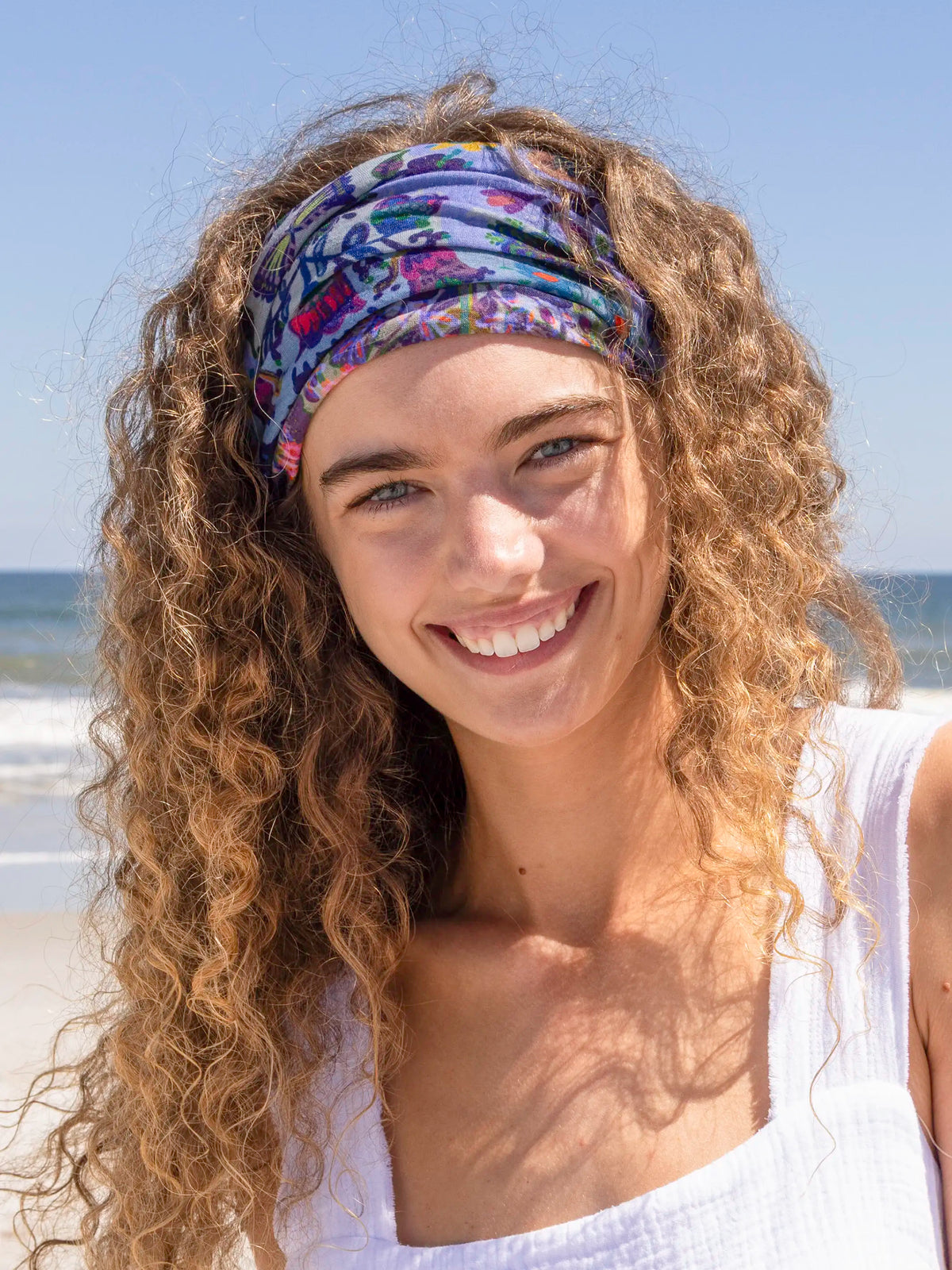 3/$45 Bohemian Festival Headbands Bandeaus One of the Hottest Hair Trends Full Boho Bandeau® Headband - Navy Wildflowers – The Feral  main image 3