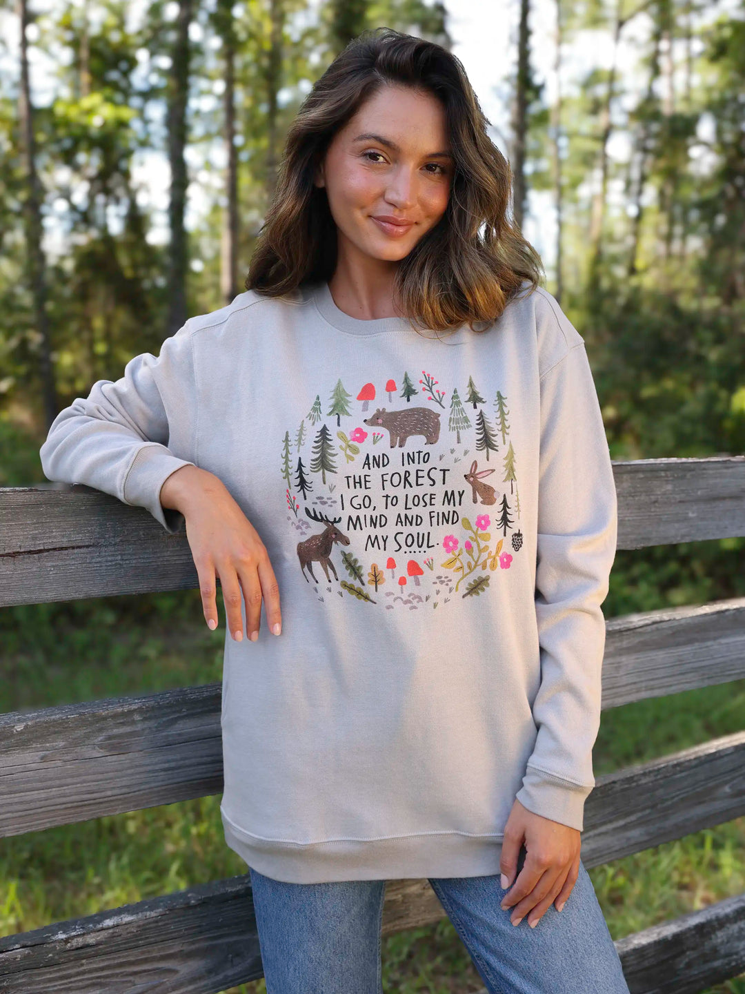 Comfy Pocket Sweatshirt Into The Forest – Natural Life