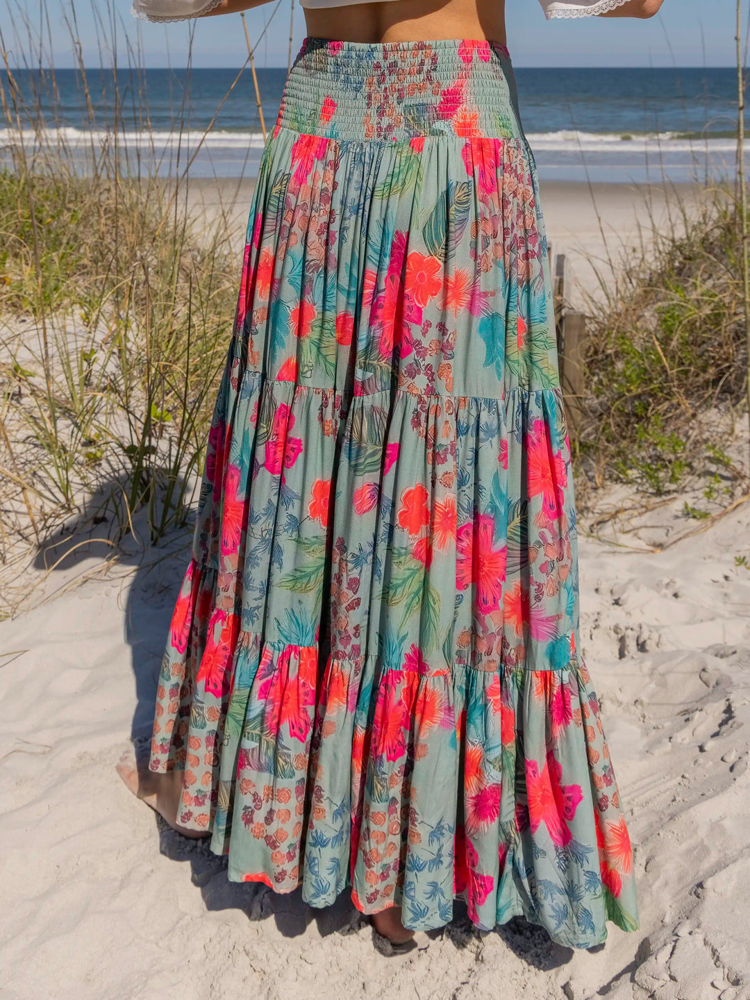 Hanna Convertible Maxi Skirt - Neon Tropical Floral