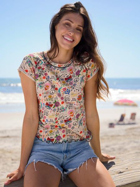 Lily Cotton Short Sleeve Tee Shirt - Doodles – Natural Life