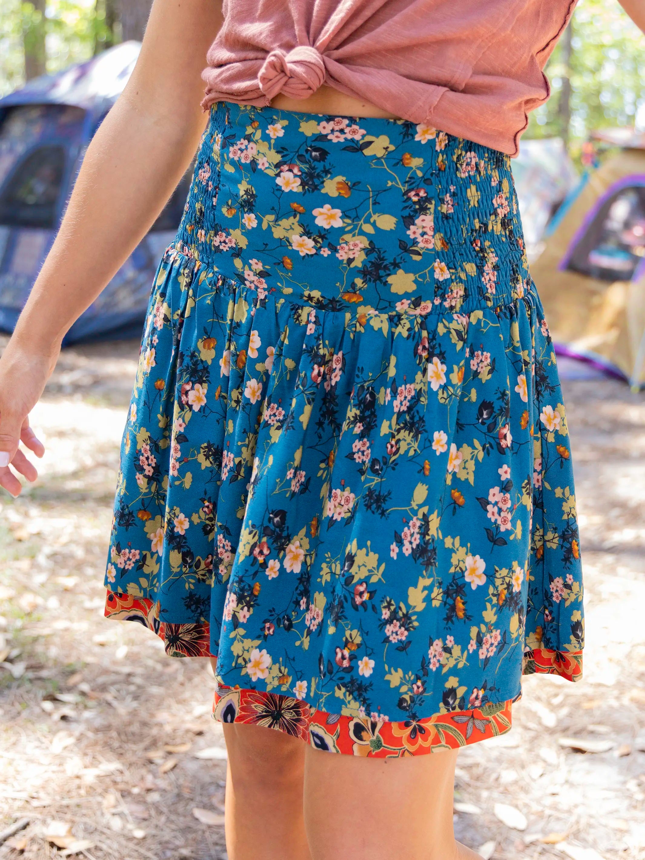 treat urself Floral cotton mini skirt 【公式通販】 treat urself Floral cotton mini skirt 【公式通販】