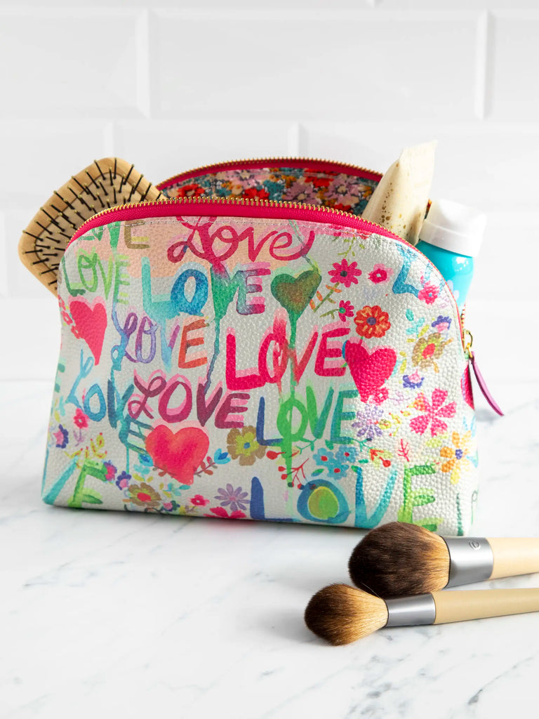 Vegan Leather Cosmetic Pouch - Love-view 1