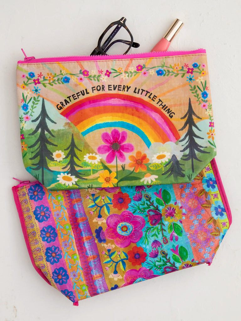 Recycled Zipper Pouch - Grateful-view 4