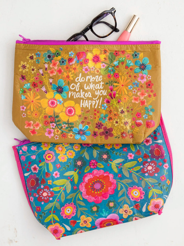 Recycled Zipper Pouch - Makes You Happy-view 3