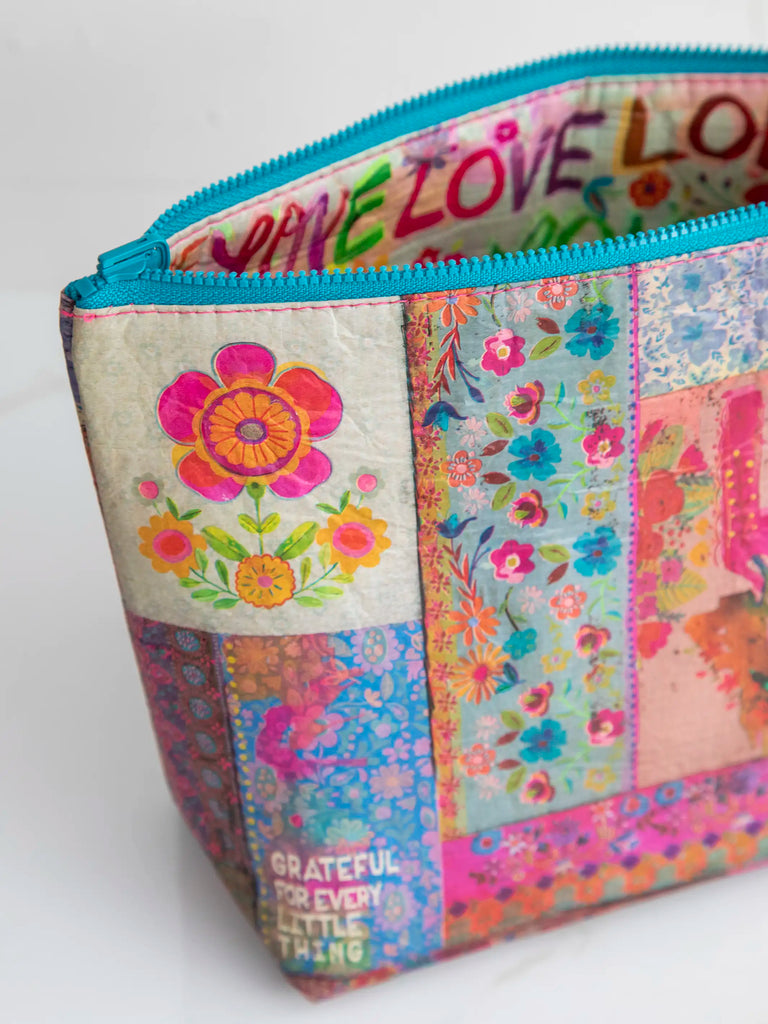 Recycled Zipper Pouch - Love-view 2