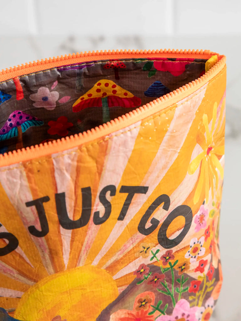 Recycled Zipper Pouch - Let's Just Go-view 2