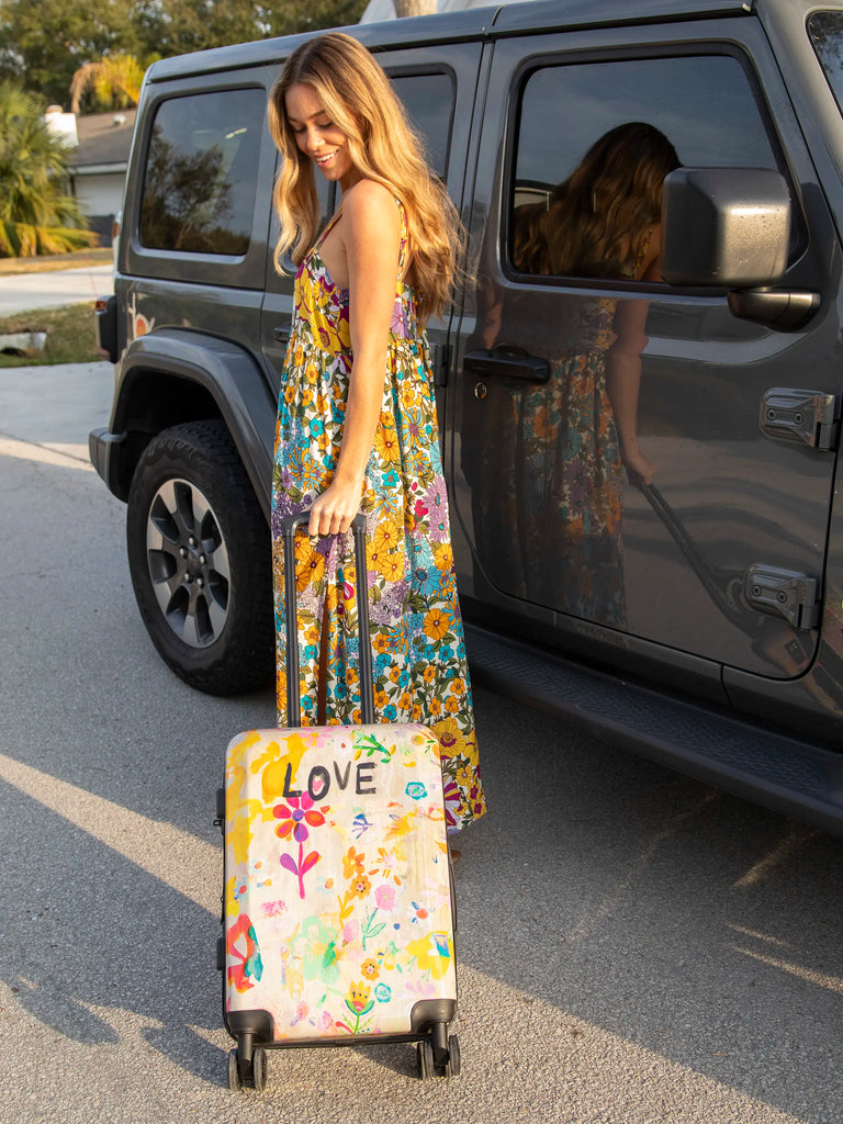 Travel Happy Carry-On Suitcase - Life Is A Canvas Love-view 2