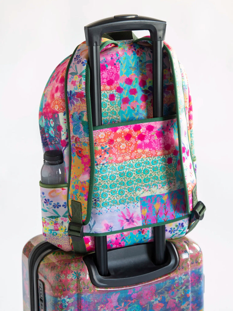 Live Happy Neoprene Backpack - Pink Watercolor Patchwork-view 5