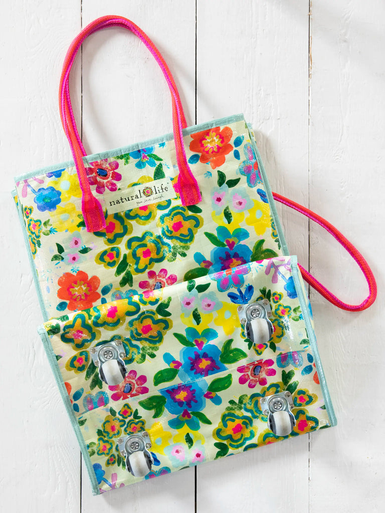 Rolling Tote - Floral Garden-view 4