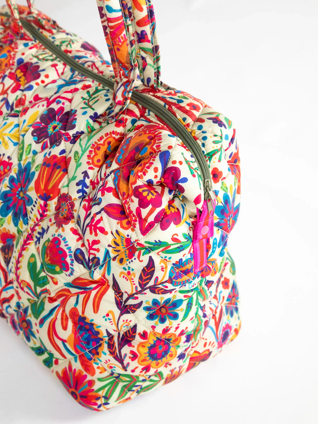 Puffy Weekender Bag - Rainbow Cream Floral