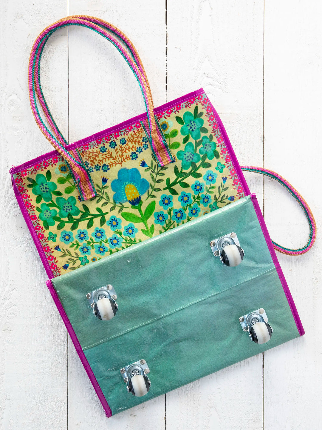 Rolling Tote Bag - Taupe Mandala