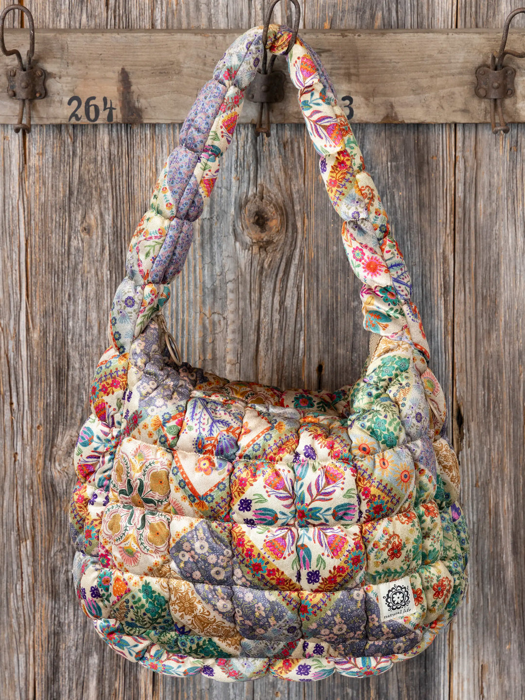 Puffy Fit-It-All Bag - Large Mandala Folk Patchwork Velvet