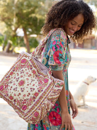 Velvet Tote Bag - Barcelona Mandala-view 1