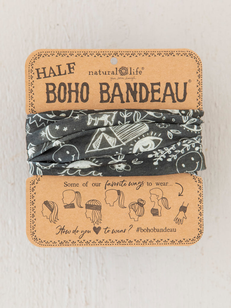 Half Printed Boho Bandeau Headband - Doodle-view 2