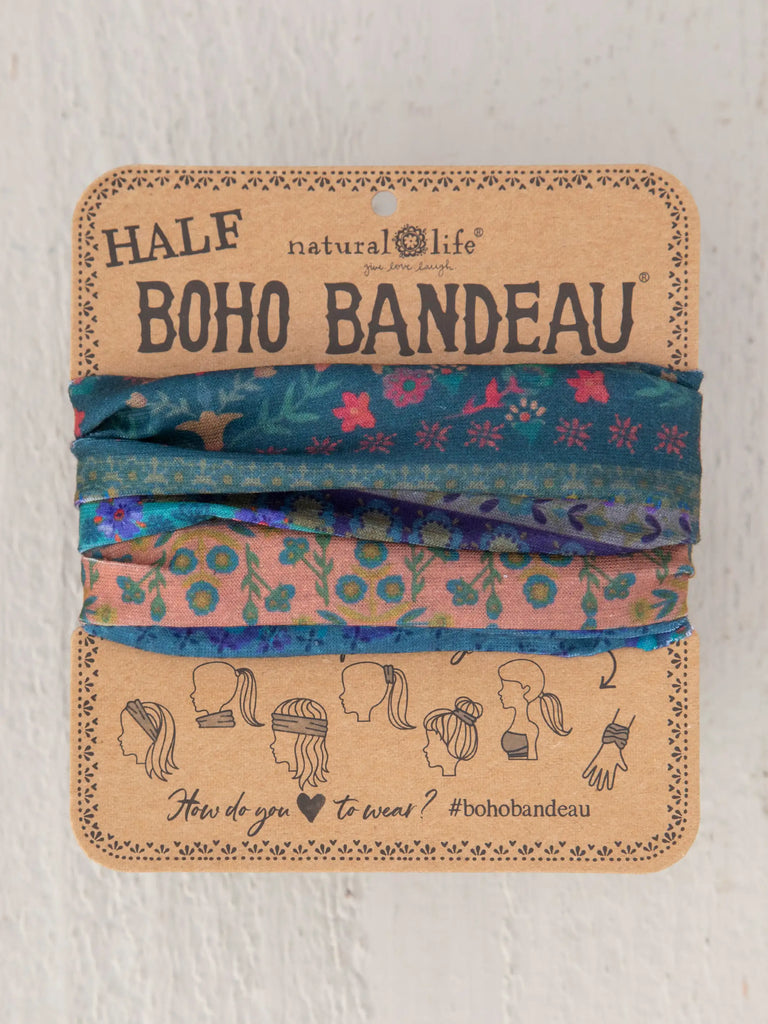 Half Boho Bandeau Headband - Folk Floral Border-view 2