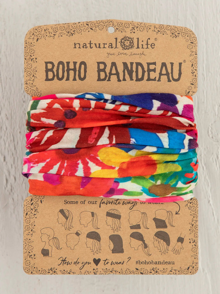 Full Boho Bandeau® Headband - Bright Floral Garden-view 1