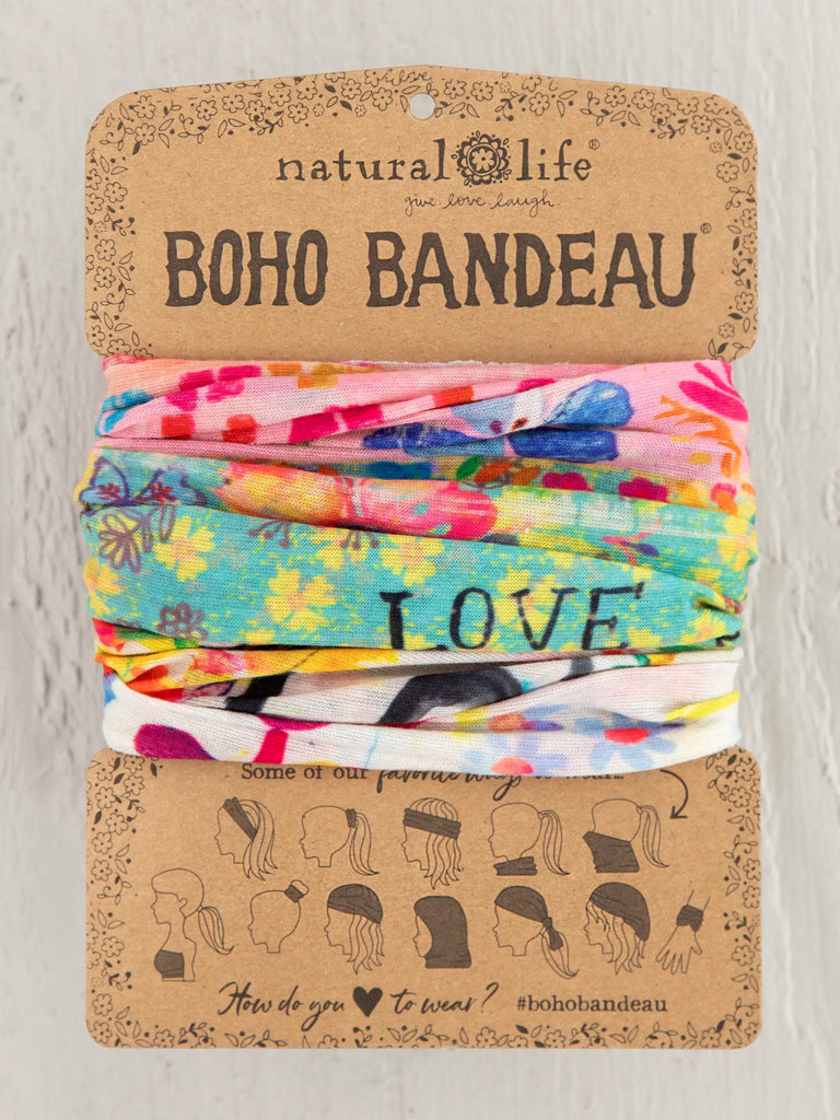 Full Boho Bandeau® Headband - Rainbow Love-view 1