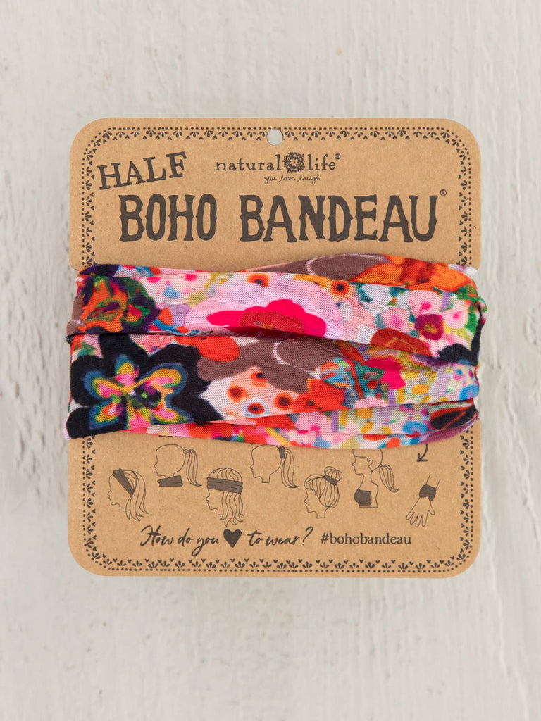 Half Boho Bandeau® Headband - Meadow Light Pink-view 1