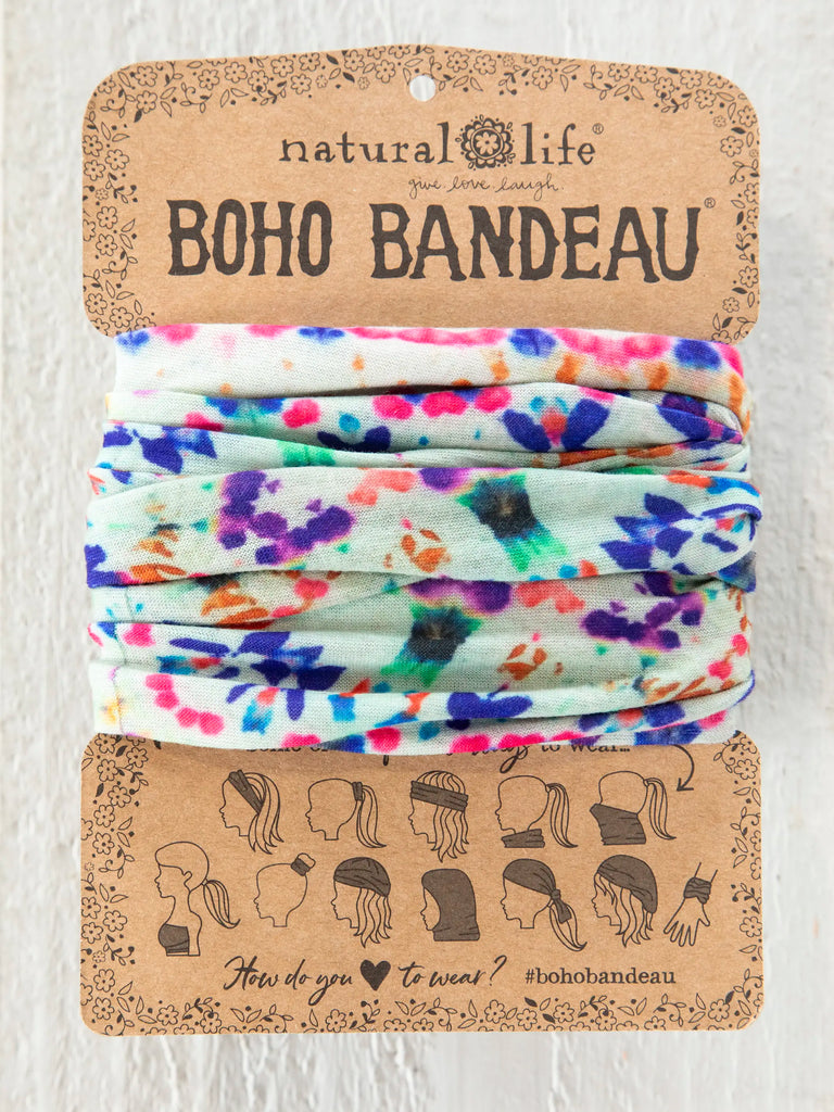 Full Boho Bandeau® Headband - Dark Cream Tie-Dye-view 1