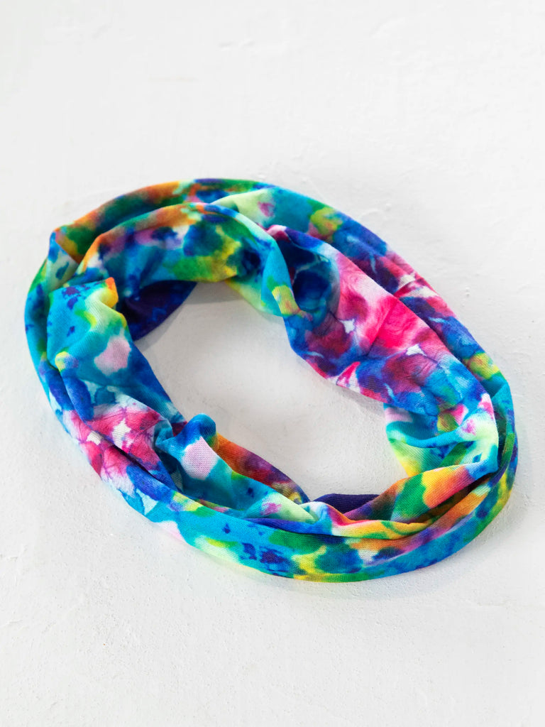 Half Boho Bandeau® Headband - Blue Rainbow Tie-Dye-view 3