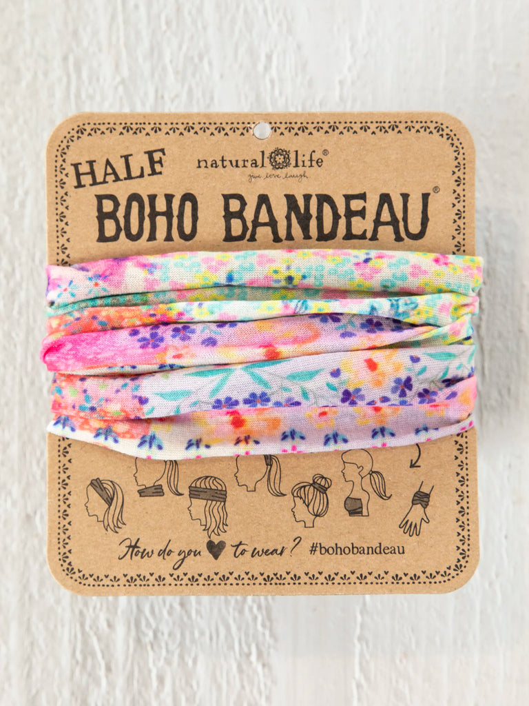 Half Boho Bandeau® Headband - Watercolor Patchwork-view 2