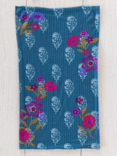 Full Boho Bandeau® Headband - Block Stamp Indigo-view 2