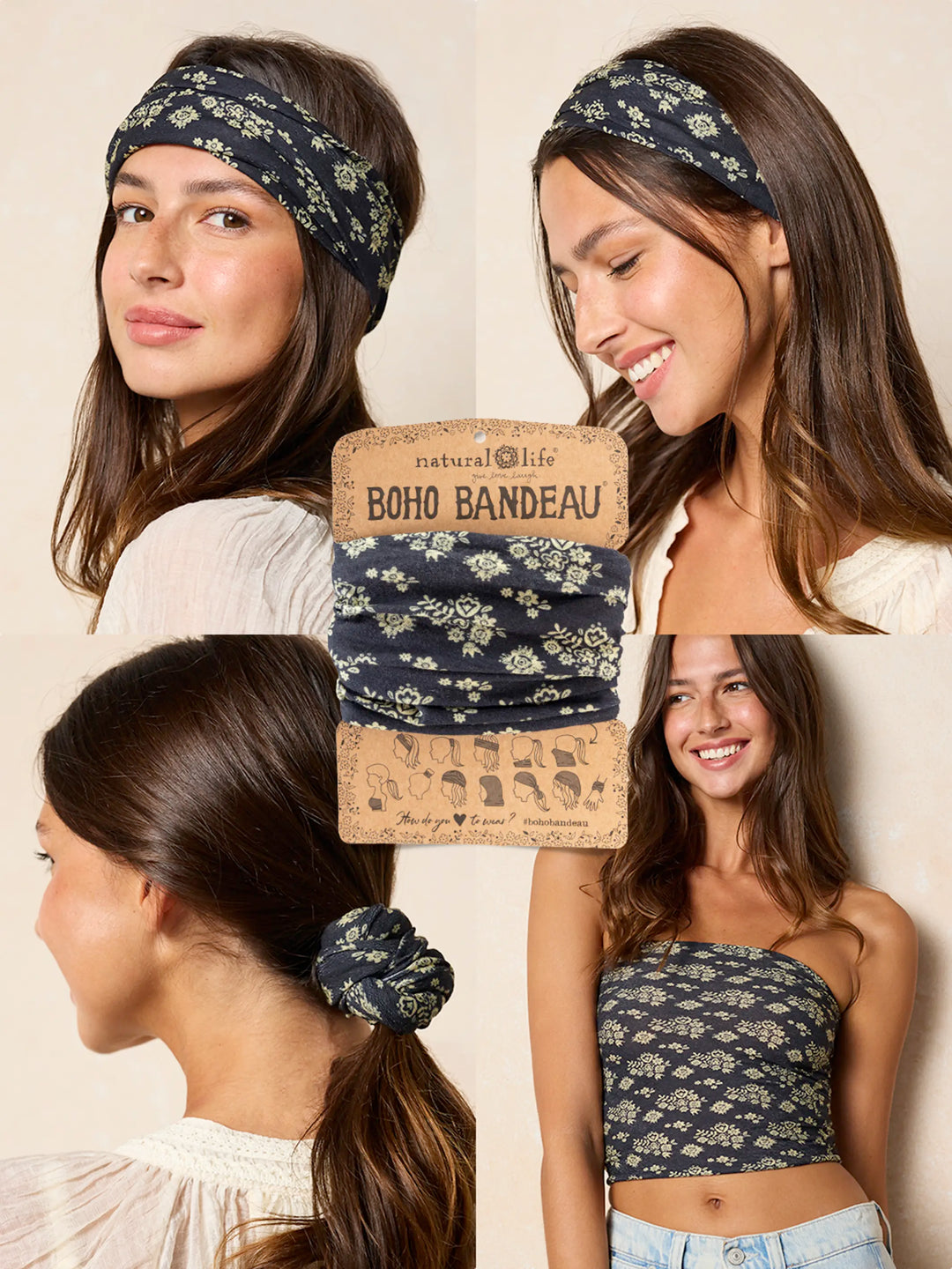 Full Boho Bandeau® Headband - Pastel Floral
