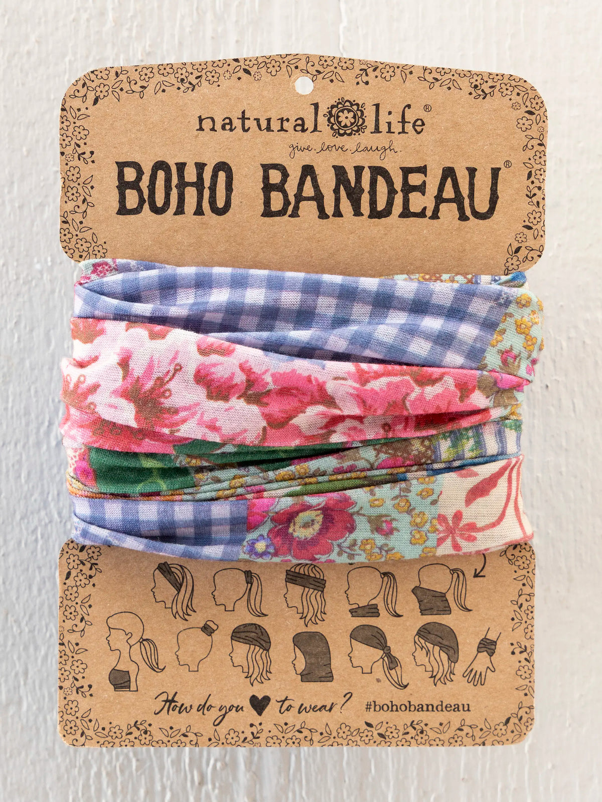 Full Boho Bandeau® Headband - Vintage Treasure Pink 