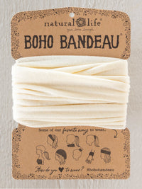 Solid Boho Bandeau® Headband - Cream-view 1