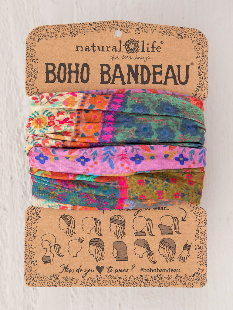 Full Boho Bandeau® Headband - Multi Patchwork-view 2