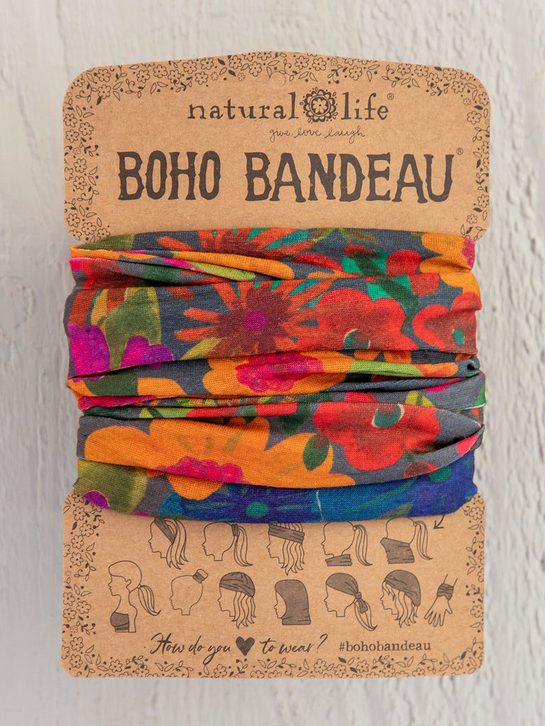 Floral Boho Bandeau|Orange Pink-view 2