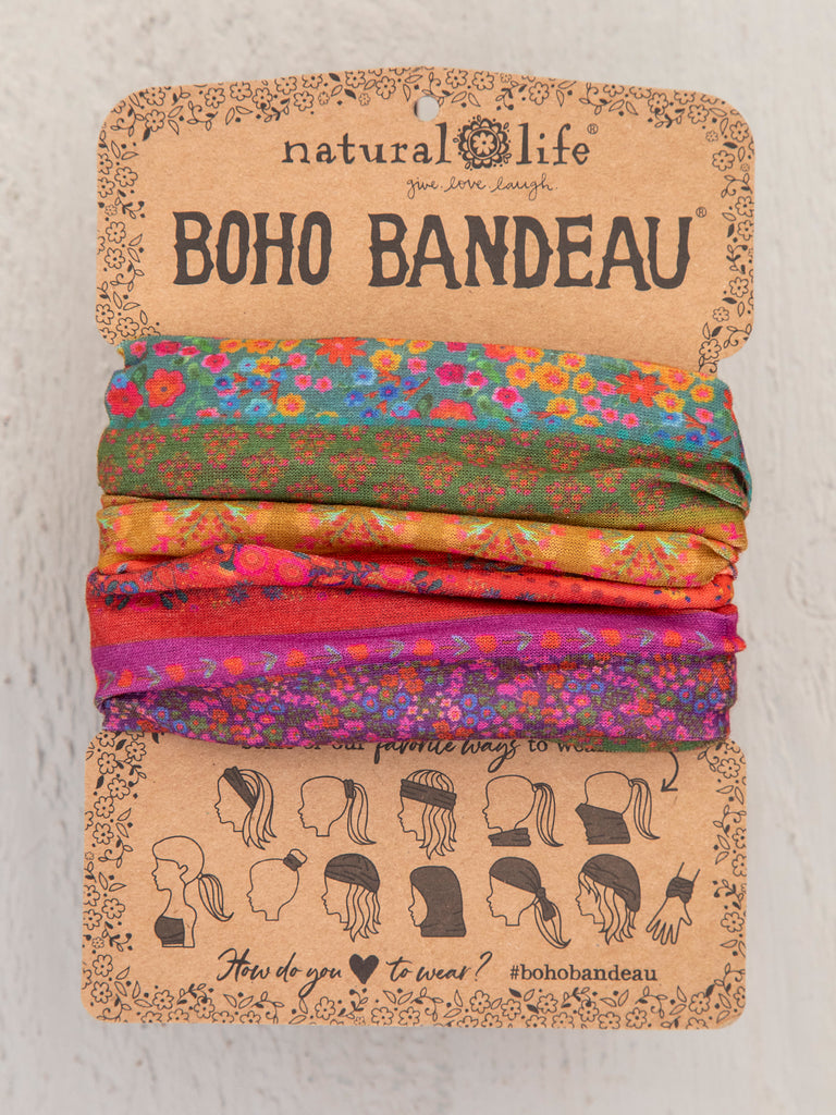 Border Print Boho Bandeau|Rainbow Borders-view 1