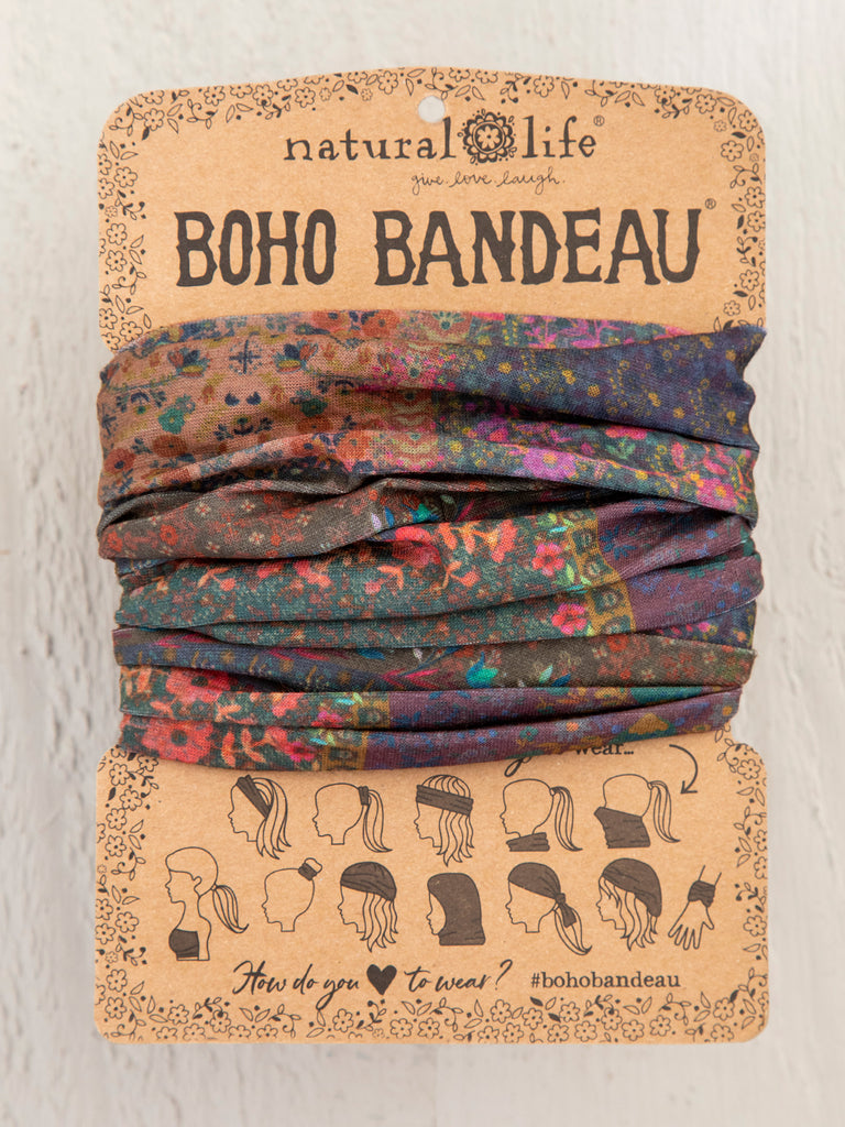 Full Boho Bandeau Headband|Dark Patchwork-view 1
