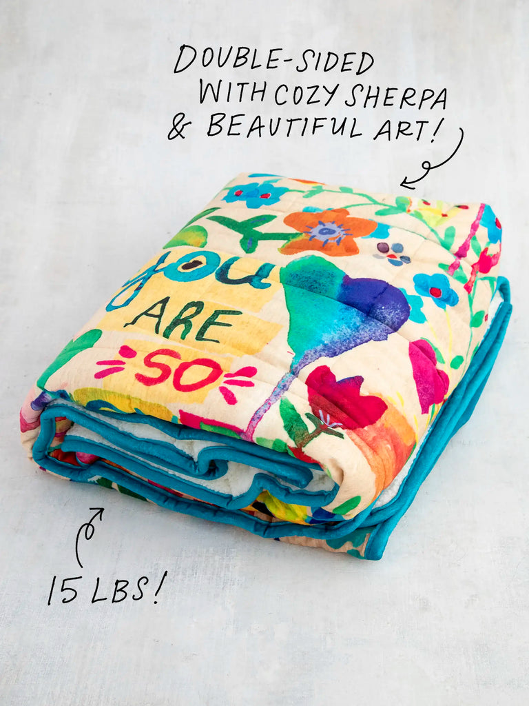 Cozy Weighted Blanket - Floral You Are So Loved-view 3