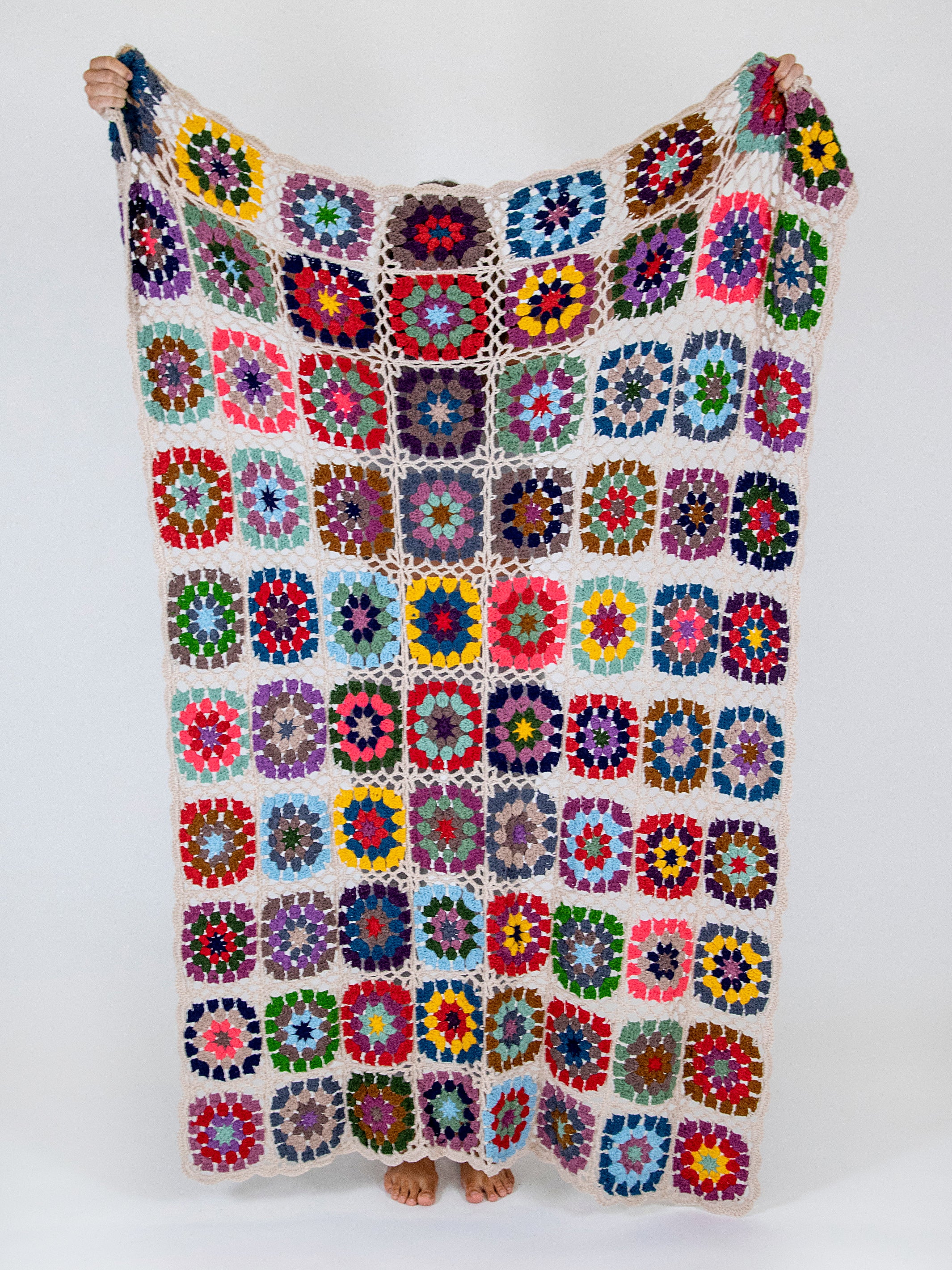 Natural Life Granny Square Throw Blanket - Thumbnail 3