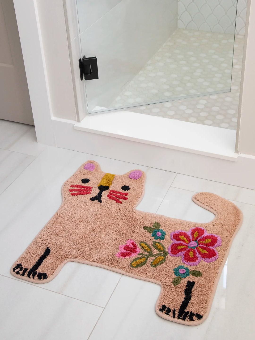 Tufted Cotton Bath Mat Dusty Rose Cat – Natural Life