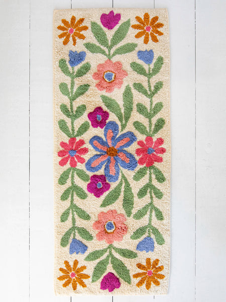 Tufted Runner Bath Mat - Cream Floral Vines – Natural Life