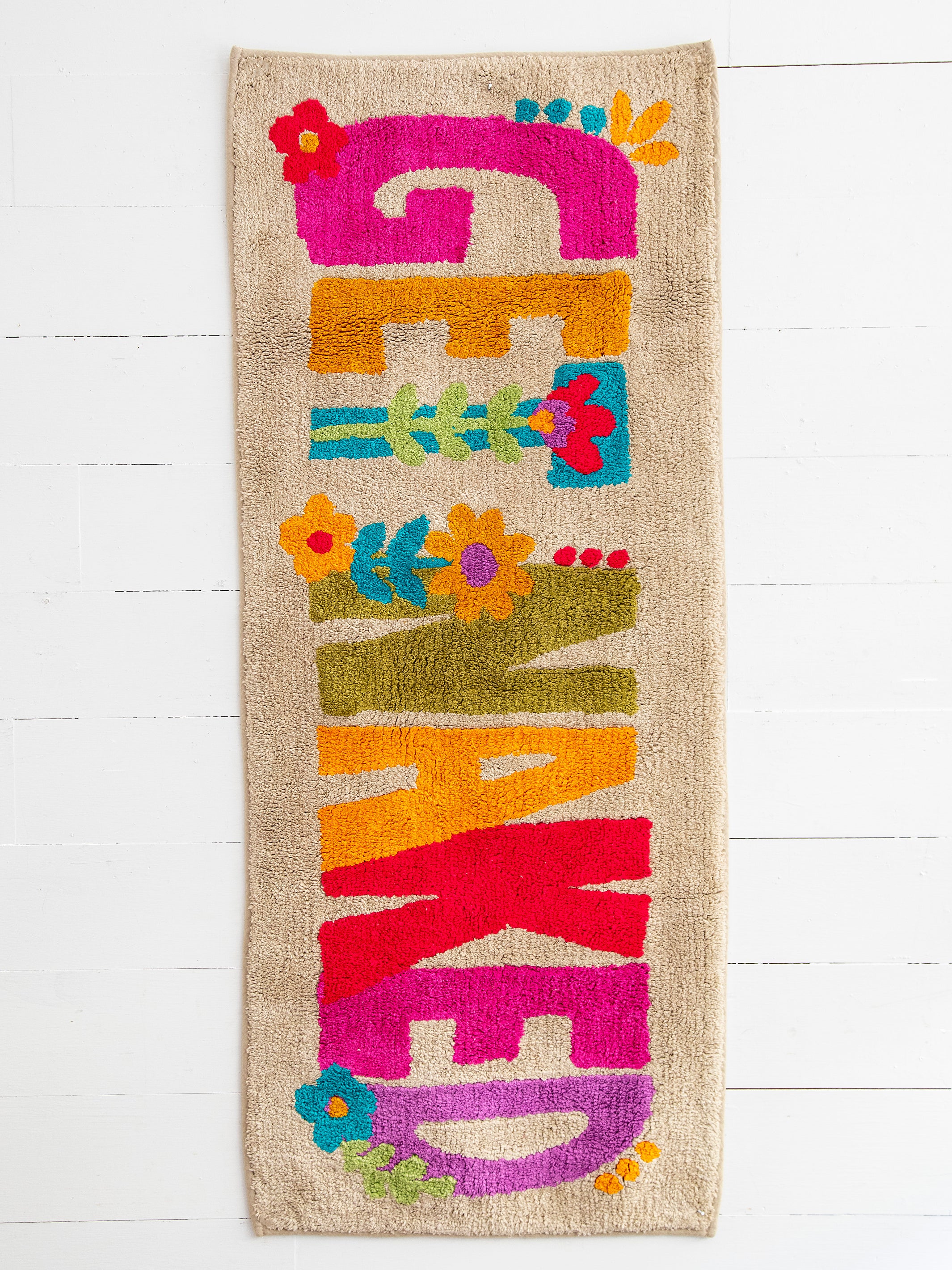 Tufted Runner Bath Mat Cream Mushrooms Natural Life