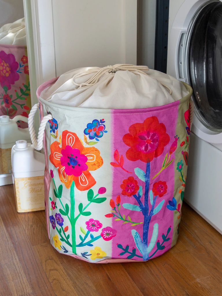 Boho Printed Laundry Hamper - Floral – Natural Life