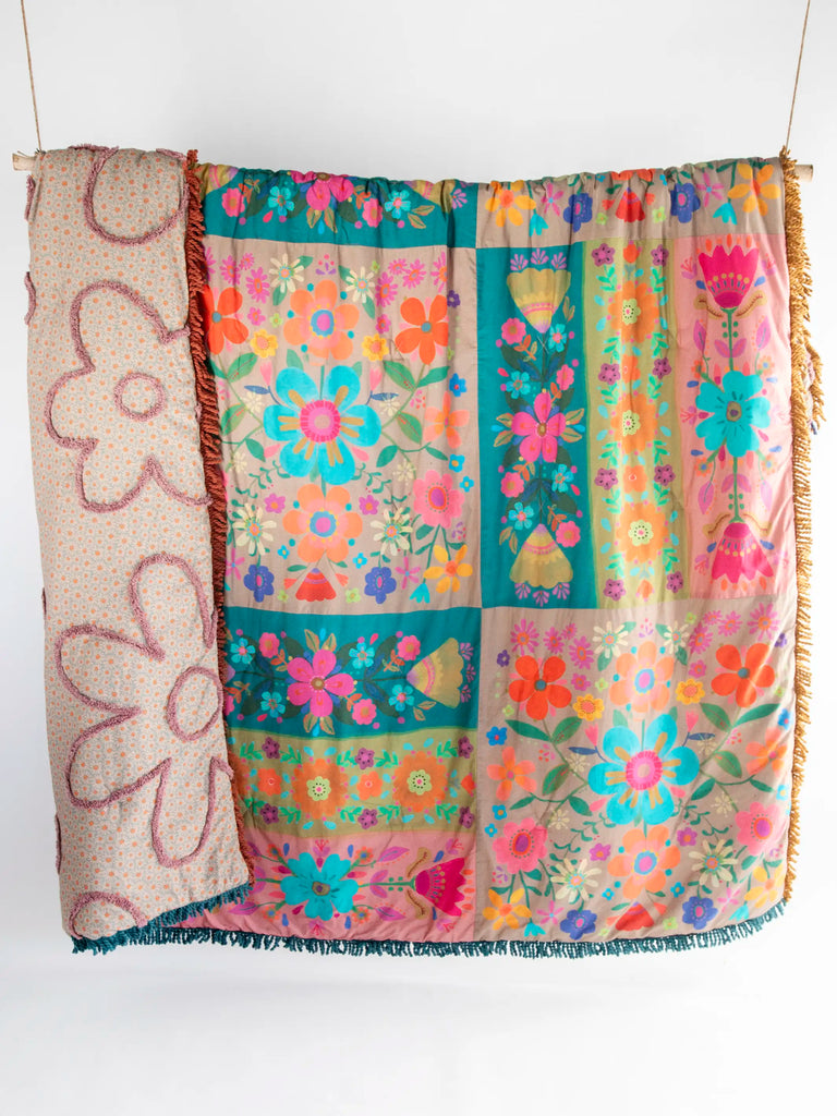 Boho Tufted Reversible Bed Cover - Daisy-view 3