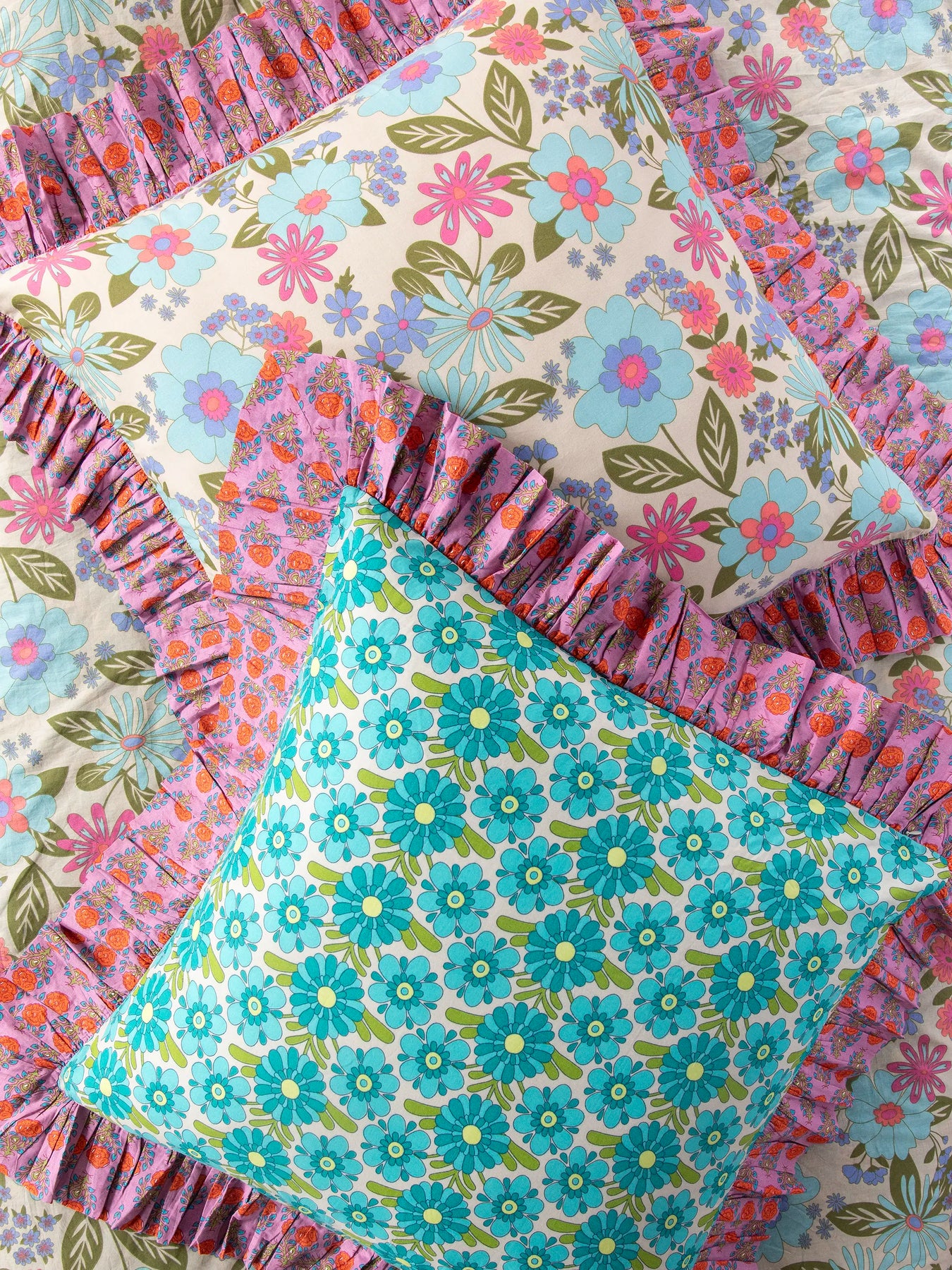 So Soft Cotton Reversible Euro Sham - Retro Blooms