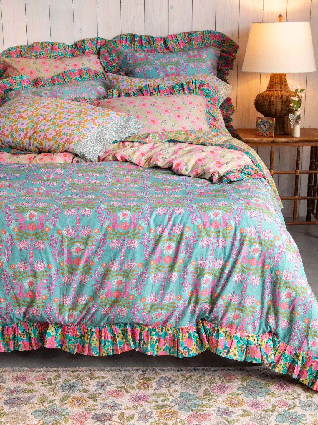 So Soft Cotton Reversible Shams, Set of 2 - Meadow Magic