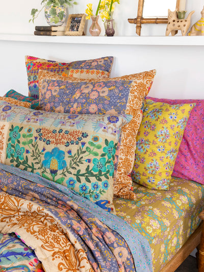 Mix & Match Sooo Soft Cotton Pillowcase, Single - Chartreuse Bouquet Blooms-view 2